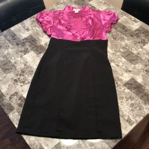 Black and purple short sleeve dress